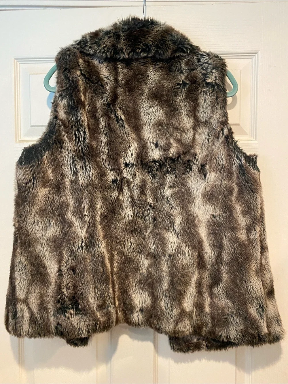 Rachel Zoe Plush Faux Fur Vest in Brown and Gray Tones
